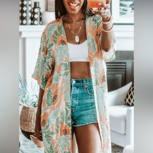 Smash + Tess x The Birds Papaya duster